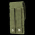 The Condor Universal Rifle Mag Pouch - Scorpion OCP features two vertical straps and snap buttons on the back for easy MOLLE attachment—an ideal choice for first responders or law enforcement.